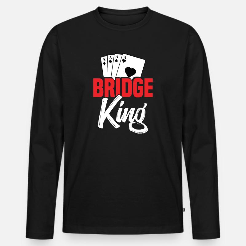 Brückenkönig - Männer Premium Bio Langarmshirt - Schwarz