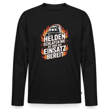 Fire department Firefighter Volunteer fire department - Men's Premium Organic Long Sleeve Shirt - black - Front - Nico (187cm)