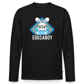 Gender Reveal Ostern Werdende Mutter - Männer Premium Bio Langarmshirt - Schwarz - Vorne - Nico (187cm)