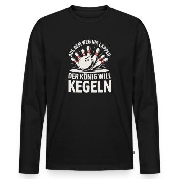 Dégagez, bande d'idiots, le roi veut faire preuve d'humour. - T-shirt manches longues Premium bio Homme - noir - Devant - Nico (187cm)
