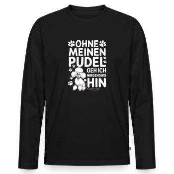 Ohne Meinen Pudel Geh Ich Nirgendwo Hin - Männer Premium Bio Langarmshirt - Schwarz - Vorne - Nico (187cm)