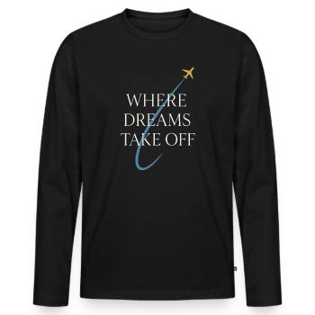 Fluglehrer Cfi Pilot Luftfahrtlehrer - Männer Premium Bio Langarmshirt - Schwarz - Vorne - Nico (187cm)