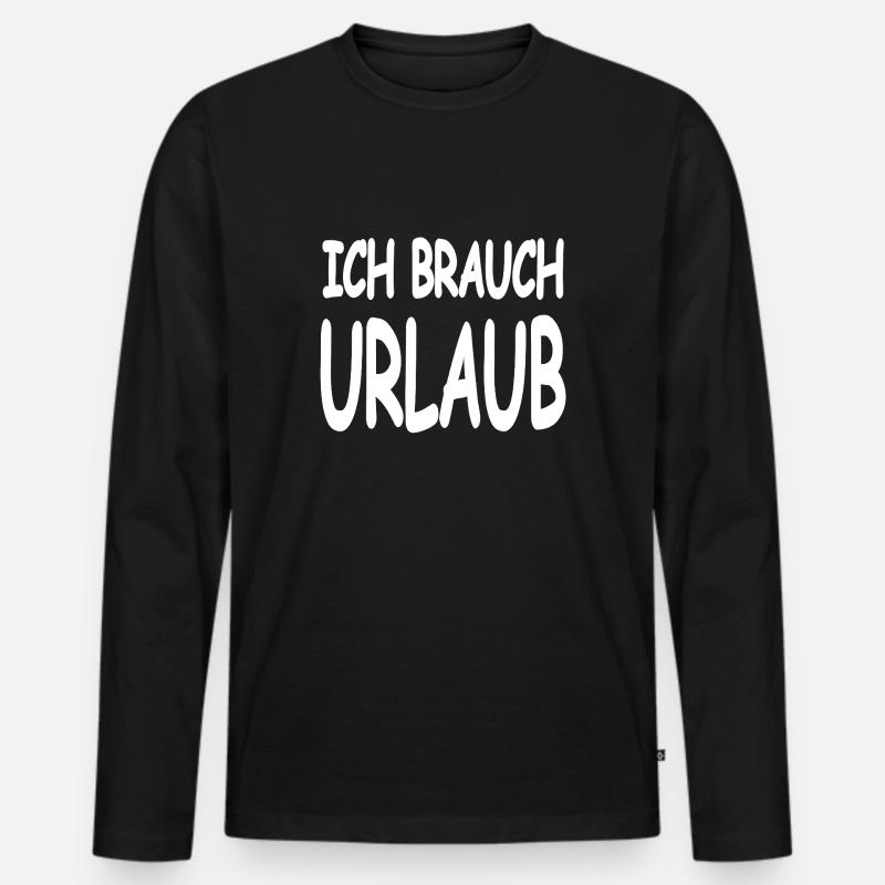 Urlaub - Männer Premium Bio Langarmshirt - Schwarz