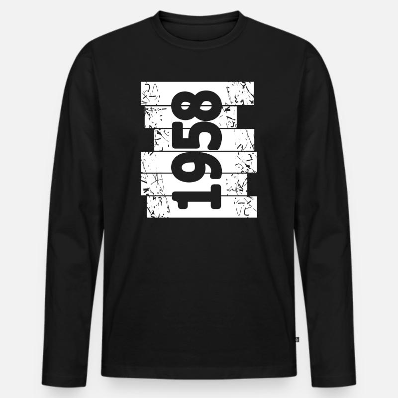 Eltern 1958 - Männer Premium Bio Langarmshirt - Schwarz