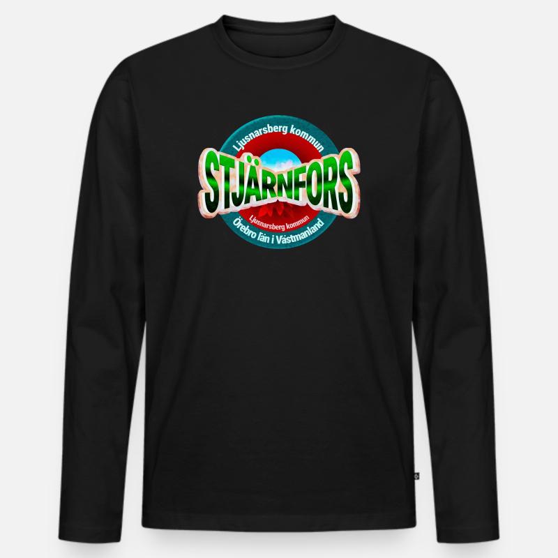 Stjärnfors - Männer Premium Bio Langarmshirt - Schwarz