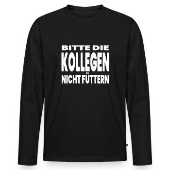 Chers collègues - T-shirt manches longues Premium bio Homme - noir - Devant - Nico (187cm)