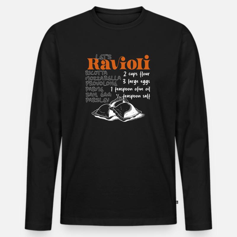 Let's Ravioli - Das Rezept - Männer Premium Bio Langarmshirt - Schwarz