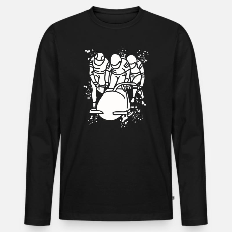 Bobfahrer Bobschlitten Viererbob - Männer Premium Bio Langarmshirt - Schwarz