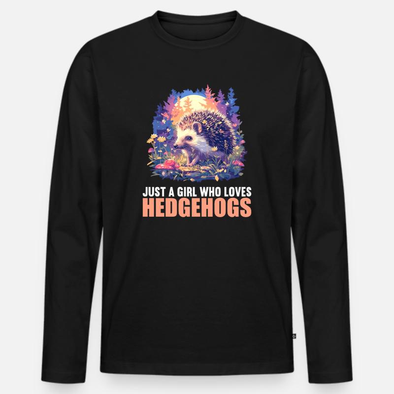 Igel - Männer Premium Bio Langarmshirt - Schwarz