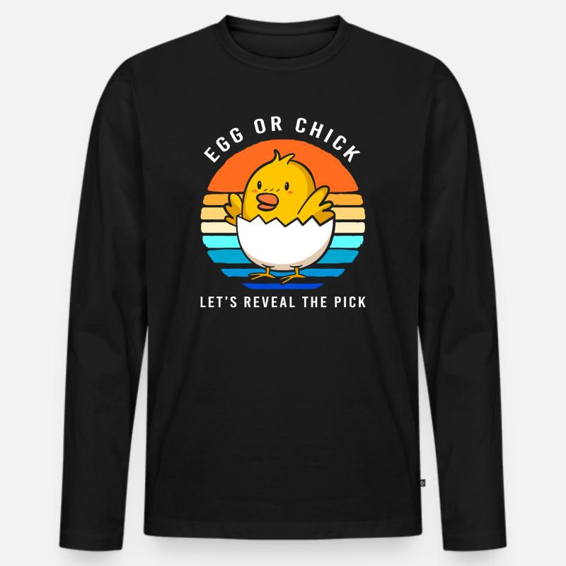 Gender Reveal Ostern Werdende Mutter - Männer Premium Bio Langarmshirt - Schwarz