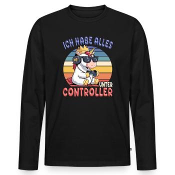 The king wants to gamble - Men's Premium Organic Long Sleeve Shirt - black - Front - Nico (187cm)