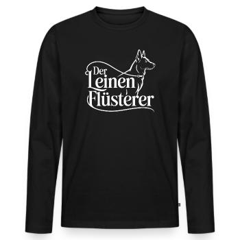 École canine Dog Lover Dresseur de chiens - T-shirt manches longues Premium bio Homme - noir - Devant - Nico (187cm)