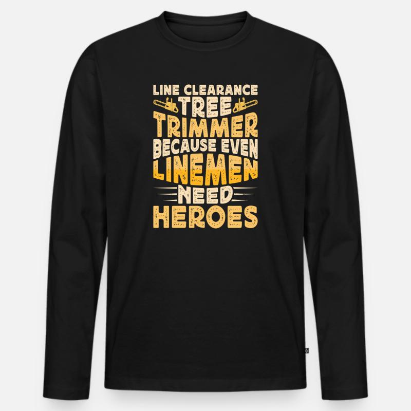Baumpfleger Holzarbeiter Waldarbeiter Geschenk - Männer Premium Bio Langarmshirt - Schwarz