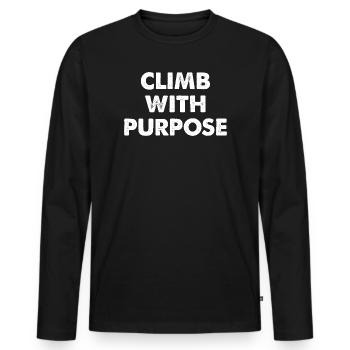 Climb With Purpose - Männer Premium Bio Langarmshirt - Schwarz - Vorne - Nico (187cm)