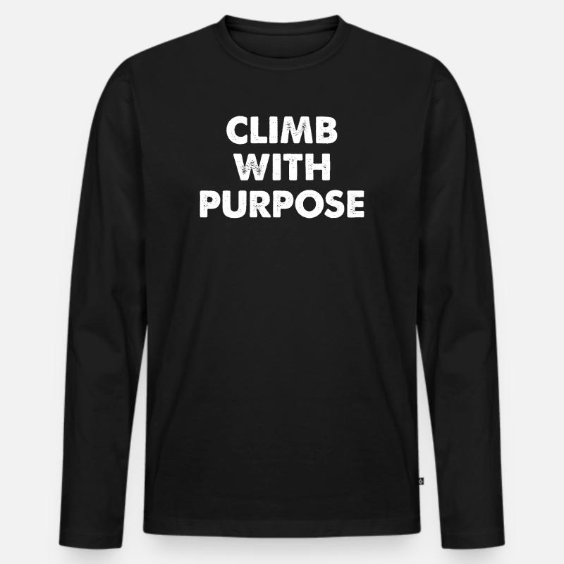 Climb With Purpose - Männer Premium Bio Langarmshirt - Schwarz