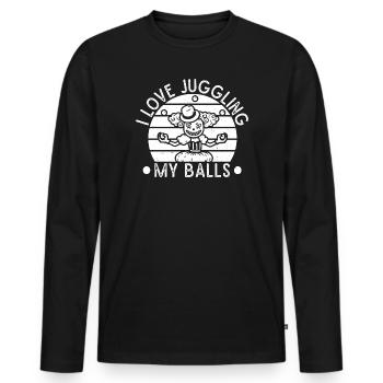 Circus Graphic I Love Juggling Balls Circus Gift - Men's Premium Organic Long Sleeve Shirt - black - Front - Nico (187cm)