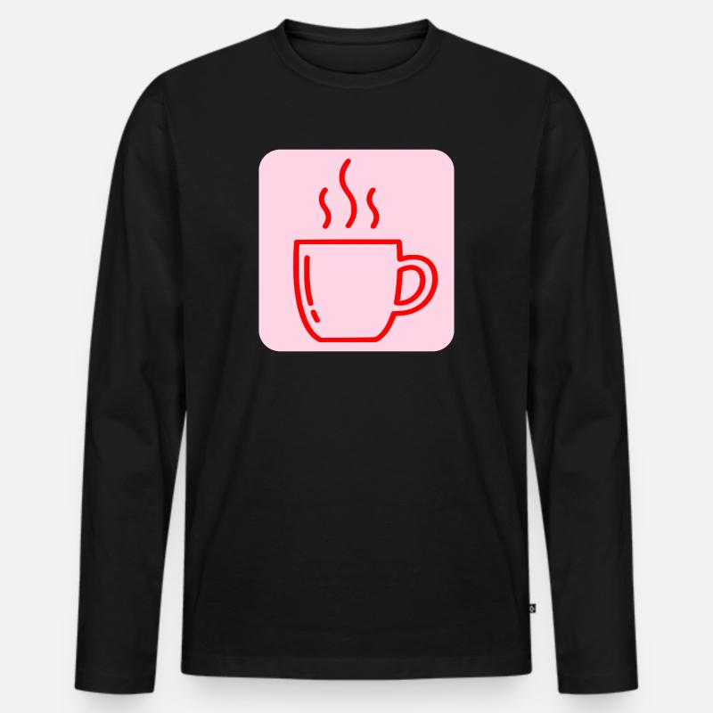 KAFFEE TASSE KAFFEETRINKERIN - Männer Premium Bio Langarmshirt - Schwarz