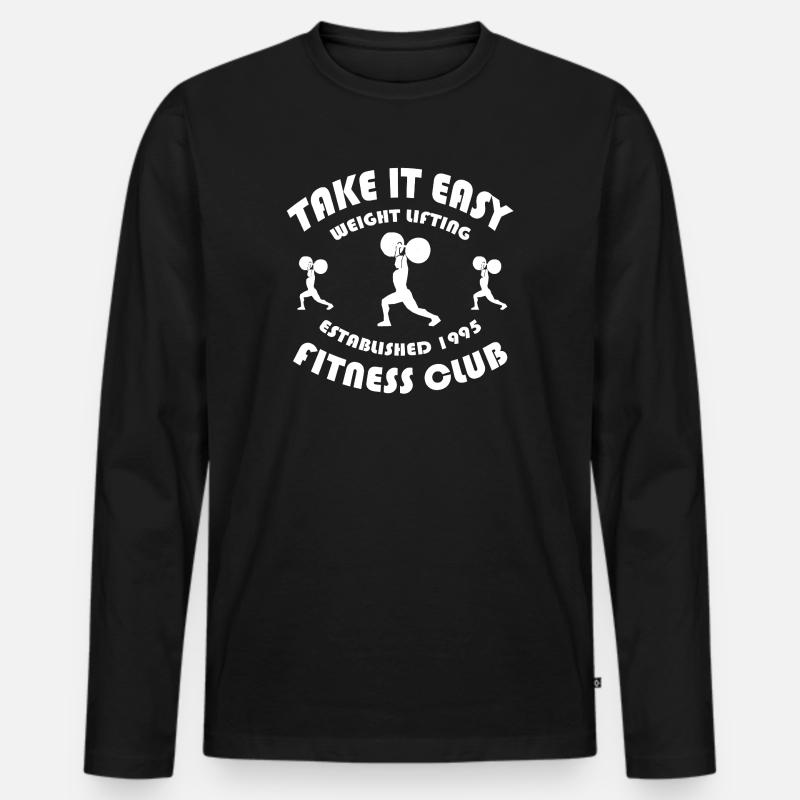 TAKE IT EASY - Männer Premium Bio Langarmshirt - Schwarz