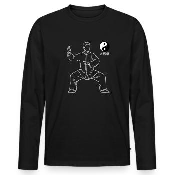 Tai Chi Stylish Martial Arts - Men's Premium Organic Long Sleeve Shirt - black - Front - Nico (187cm)