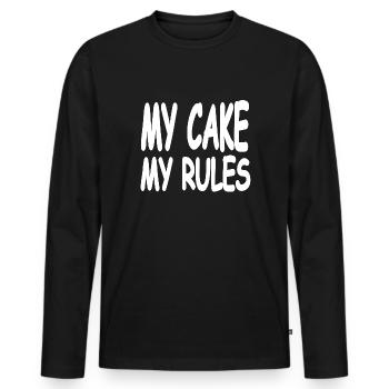 Gâteau - T-shirt manches longues Premium bio Homme - noir - Devant - Nico (187cm)