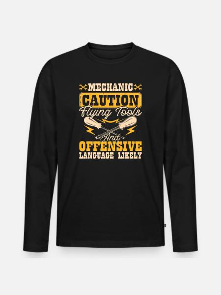 Car Mechanic Mechatronics Technician Screwdriver Gift - Men's Premium Organic Long Sleeve Shirt - black