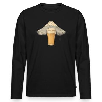 Bierberg Motiv Mount Fuji - Männer Premium Bio Langarmshirt - Schwarz - Vorne - Nico (187cm)