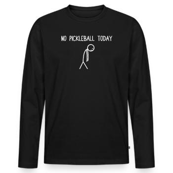 Pas de pickleball aujourd’hui lustiges Pickleball Spieler - T-shirt manches longues Premium bio Homme - noir - Devant - Nico (187cm)