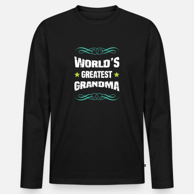 Welt's Größte Oma - Männer Premium Bio Langarmshirt - Schwarz