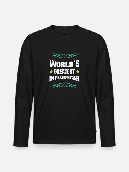 World's Best Influencer - Men's Premium Organic Long Sleeve Shirt - black