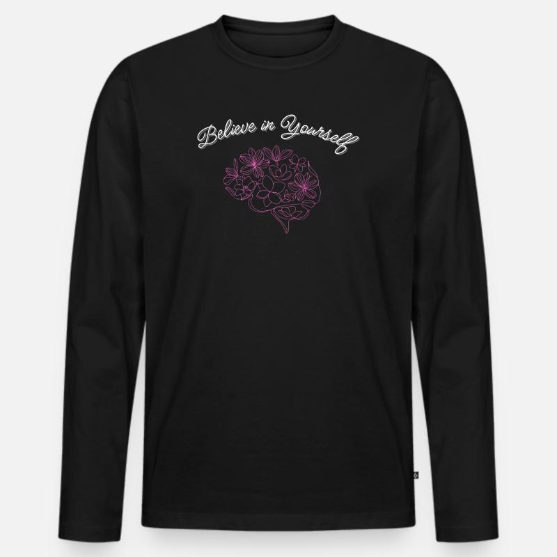 Glaube an dich - Männer Premium Bio Langarmshirt - Schwarz