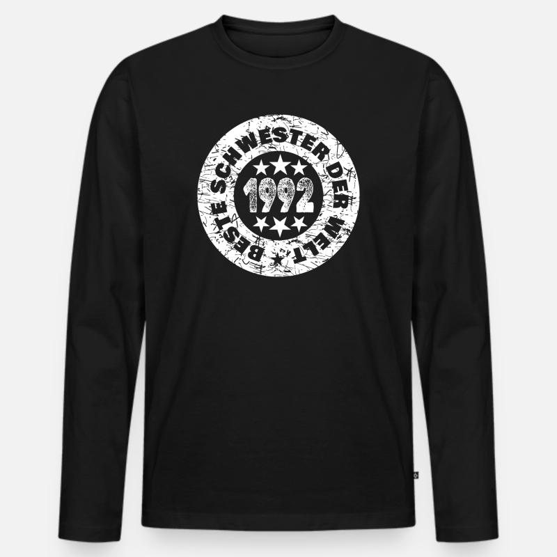 1992 - Männer Premium Bio Langarmshirt - Schwarz
