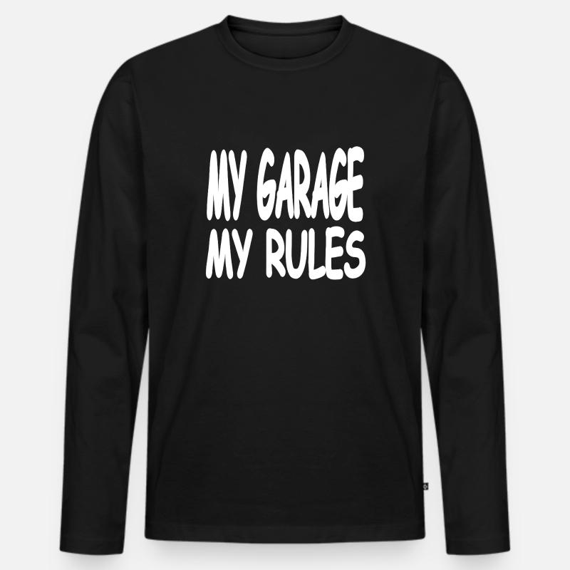 Garage - Männer Premium Bio Langarmshirt - Schwarz