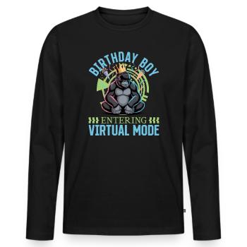 Birthday Gamer VR - Men's Premium Organic Long Sleeve Shirt - black - Front - Nico (187cm)