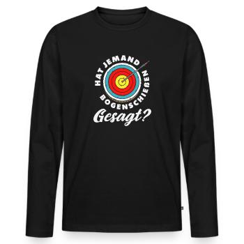 I go archery - Men's Premium Organic Long Sleeve Shirt - black - Front - Nico (187cm)