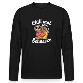 Chill your snail sloth relaxation - Men's Premium Organic Long Sleeve Shirt - black - Front - Nico (187cm)
