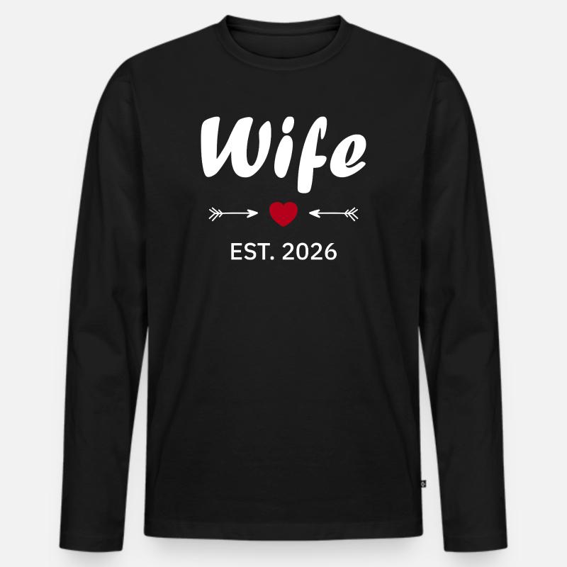 Ehefrau ist 2026 - Männer Premium Bio Langarmshirt - Schwarz