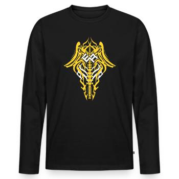 EdgeRunner Cyberpunk de retour - T-shirt manches longues Premium bio Homme - noir - Devant - Nico (187cm)