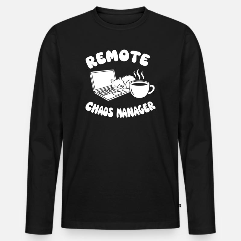 Remote Chaos Handwerker - Männer Premium Bio Langarmshirt - Schwarz