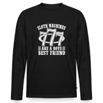 Casino Gambler Slot Machine Boys Best Friend - Männer Premium Bio Langarmshirt - Schwarz - Vorne - Nico (187cm)