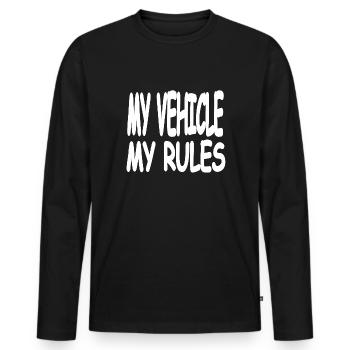 Vehicle - Men's Premium Organic Long Sleeve Shirt - black - Front - Nico (187cm)