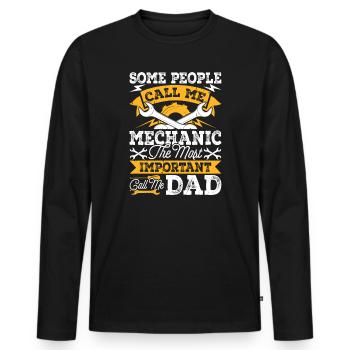 Mechanic Mechatronics Technician Screwdriver Gift - Men's Premium Organic Long Sleeve Shirt - black - Front - Nico (187cm)