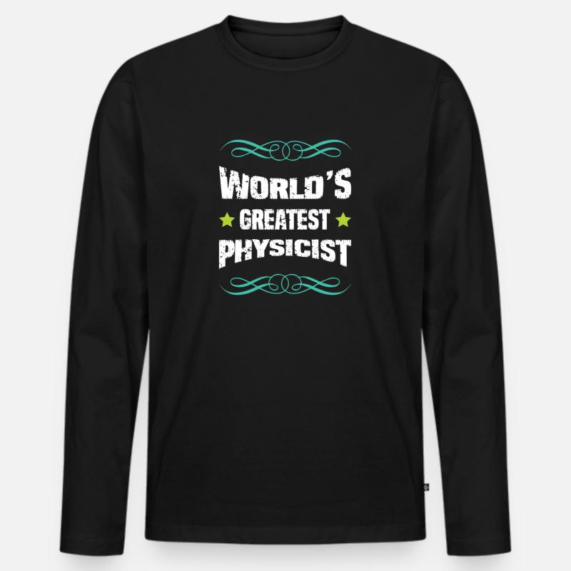 Weltbester Physiker Shirt Design - Männer Premium Bio Langarmshirt - Schwarz