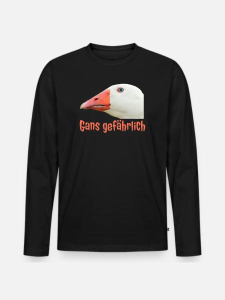 Ganz Gefährlich Gänsekopf - Men's Premium Organic Long Sleeve Shirt - black