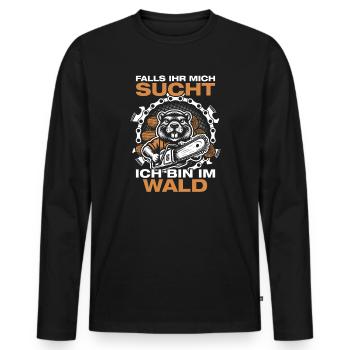 Forest Wood Making Chainsaw Lumberjack Forester - Men's Premium Organic Long Sleeve Shirt - black - Front - Nico (187cm)