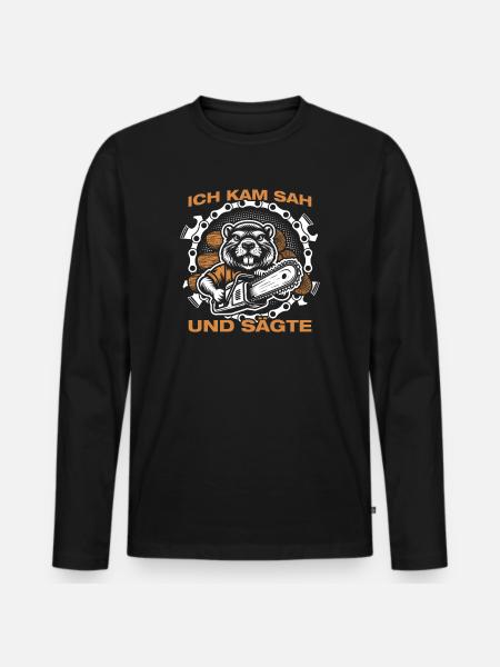 Wood Making Chainsaw Lumberjack Lumberjack Lumberjack - Men's Premium Organic Long Sleeve Shirt - black