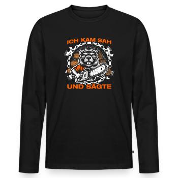 Wood Making Chainsaw Lumberjack Lumberjack Lumberjack - Men's Premium Organic Long Sleeve Shirt - black - Front - Nico (187cm)