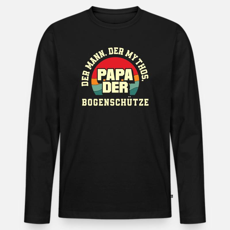 Ich gehe Bogenschießen - Männer Premium Bio Langarmshirt - Schwarz