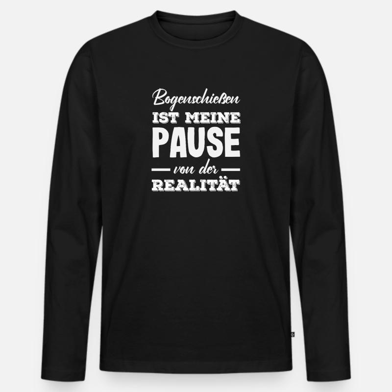 Ich gehe Bogenschießen - Männer Premium Bio Langarmshirt - Schwarz