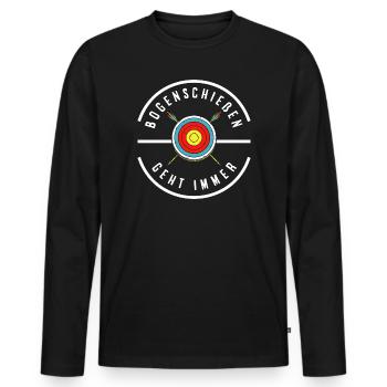 I go archery - Men's Premium Organic Long Sleeve Shirt - black - Front - Nico (187cm)