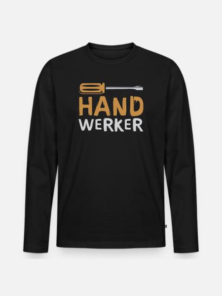 Craftsman lettering with screwdriver - Men's Premium Organic Long Sleeve Shirt - black
